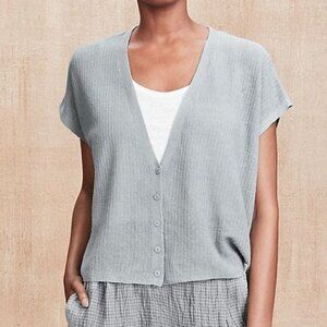 Eileen Fisher Organic Linen Cotton Sleeveless Sweater Gray